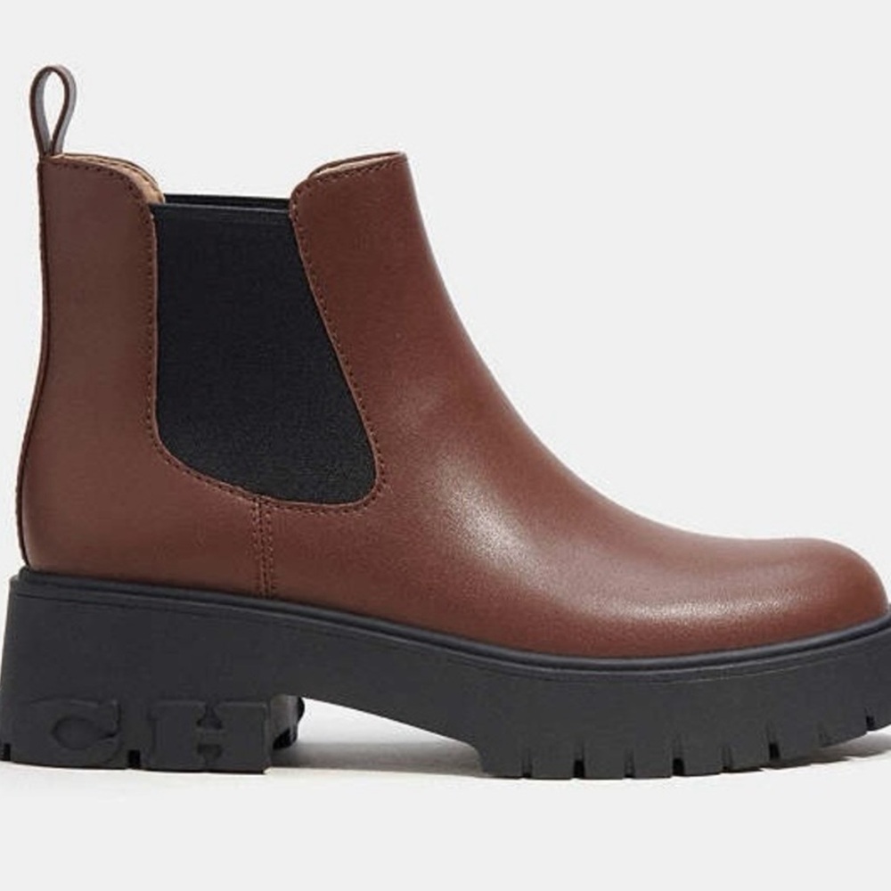 Coach Reid Platform Chelsea Ankle Boots - Walnut